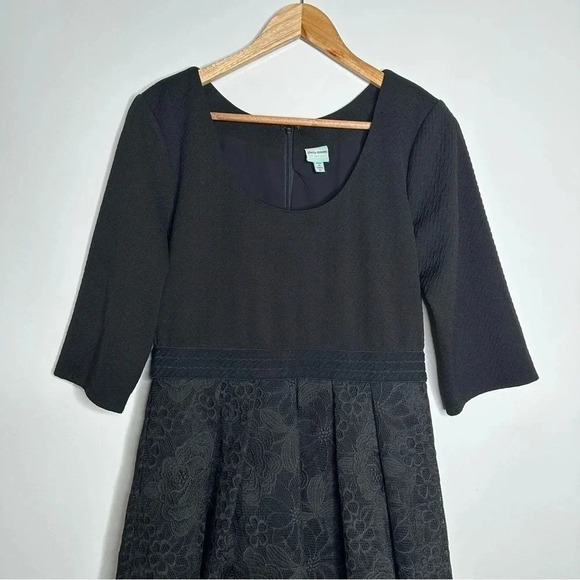 Plenty By Tracy Reece Anthropologie Black Eliza Fit & Flare Dress Size 12 - Picture 3 of 13
